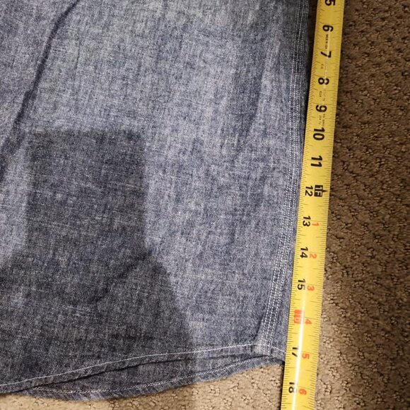 NEW Orvis Shirt Mens XXL Blue Chambray Hemp Organic Cotton Button Up Outdoor - Picture 6 of 9
